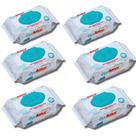 Kit 6 Toalha / Lenços Umedecidos Premium Infantil Puro Amor Com 100 Unidades Cada