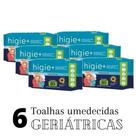 Kit 6 Toalhas Umedecidas Geriátrica Com Óleo de Girassol 80 Unidades Cada - Higie+