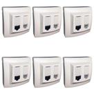 Kit 6 Tomada de Rede RJ45 + Telefone RJ11 Cat5 Pial Legrand