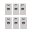 kit 6 Tomadas P/ Rede Informática Rj45 Categoria 5 E 8 Vias