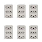Kit 6 Tomadas Tripla 10a 2p+t Branca 615043bc Pial Plus+ Legrand Kit 6 Tomadas Tripla 10a 2p+t Branca 615043bc Pial Plus+ Legrand