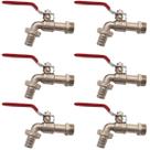Kit 6 Torneira Esfera Para Jardim Tanque Maquina 1/2 Metal