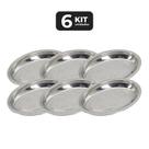 Kit 6 travessa oval inox funda 45cm antideslizante Kit 6 travessa oval inox funda 45cm antideslizante