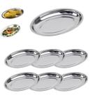 Kit 6 Travessa Oval Inox Funda Parmegiana Arroz 30cm