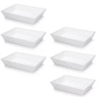 Kit 6 Travessa Retangular 2,2l Branca Servir a Mesa Salada Sobremesa Risoto Coza Kit 6 Travessa Retangular 2,2l Branca Servir a Mesa Salada Sobremesa Risoto Coza