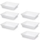 Kit 6 Travessa Retangular 2,2l Branca Servir a Mesa Salada Sobremesa Risoto Coza Kit 6 Travessa Retangular 2,2l Branca Servir a Mesa Salada Sobremesa Risoto Coza