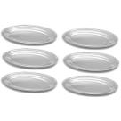 Kit 6 Travessas de Inox Oval 21cm Rasa Buffet Restaurante para Salada Petiscos Porções Kit 6 Travessas de Inox Oval 21cm Rasa Buffet Restaurante para Salada Petiscos Porções