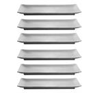 Kit 6 Travessas Melamina Sushi Sashimi 24,5x16,5cm Comida Japonesa Retangular Lyor Granilite