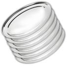 Kit 6 Travessas Oval Rasa Aço Inox 30cm Para Servir Alimentos Porções Cozinha Restaurante - Ke Home