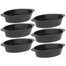 Kit 6 Travessas para Servir Oval Plástico Preto Tigela 550ml Coza Uno Petiscos Porções Salada Kit 6 Travessas para Servir Oval Plástico Preto Tigela 550ml Coza Uno Petiscos Porções Salada