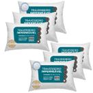 Kit 6 Travesseiros Impermeável 50x70 Suporte Extra Firme Fibra Siliconada percal 100% Algodão