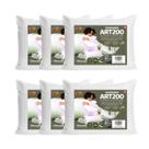 Kit 6 Travesseiros Percal 200 Fios 100% Algodão com Zíper