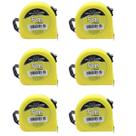 Kit 6 Trena Aço Metal 5m Bolso Básica Fita Com Trava Kit 6 Trena Aço Metal 5m Bolso Básica Fita Com Trava