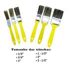 Kit 6 Trinchas Pinceis Griz de 1/2 a 2 1/2" Fertak