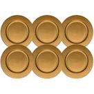 Kit 6 Un Sousplat Dourado Polipropileno 33Cm Rafimex