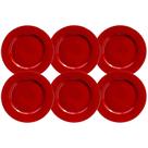 Kit 6 Un Sousplat Vermelho Polipropileno 33Cm Rafimex