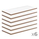 Kit 6 Unid Prateleira MDF Para Make 50x25x1,5 Branco Firenze