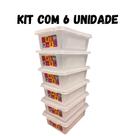 Kit 6 unidades caixa/pote organizador c/ tampa 2,5l biopratika dup Kit 6 unidades caixa/pote organizador c/ tampa 2,5l biopratika dup