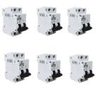 Kit 6 unidades disjuntor shb gii din bipolar 16a soprano