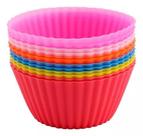 Kit 6 Unidades Forma Silicone AIR FRY FORNO Cupcake Muffins Reutilizáveis - Colorida
