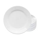 Kit 6 Unidades Pratos Cerâmica Raso Branco Oxford Kit 6 Unidades Pratos Cerâmica Raso Branco Oxford
