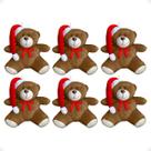 Kit 6 Ursinhos De Pelúcia Natal Decoração Árvore Presente 15cm Kit 6 Ursinhos De Pelúcia Natal Decoração Árvore Presente 15cm