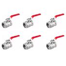 Kit 6 - Válvula de Esfera DN40 1.1/2" POL Cromado Docol
