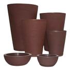 Kit 6 Vasos Coluna Redonda Escovada 1,2,3,4 e Bacia Escovada 1,2 Cód. JGRT22