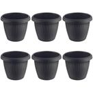 Kit 6 Vasos de Flor Plástico Médio s/Prato 3,2 Litros Moderno Decorativo