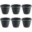 Kit 6 Vasos de Flor Plástico Pequeno s/Prato 1,4 Litros Moderno Decorativo