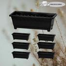 Kit 6 Vasos Floreiras Jardineiras grande 3,5L - Preto
