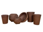 kit 6 vasos modelos e tamanhos variados de polietileno decoração interna