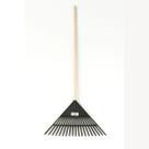 Kit 6 Vassoura Jardim Plástica Preta 22 Dentes com Cabo