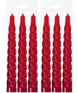 Kit 6 Vela Espiral Natalina Decoração Vermelha Torcida 20cm