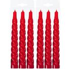 Kit 6 Vela Espiral Natalina Decoração Vermelha Torcida 20cm