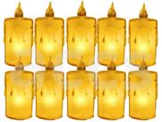 Kit 6 Velas Led Vela Artificial Luz Amarela Natal Decoração 8cm