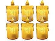 Kit 6 Velas Vela Artificial Luz Amarela Natalina Led 6,3cm