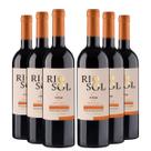 KIT 6 Vinho Tinto Rio Sol Syrah Meio Seco, 6x750ml