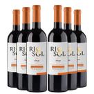 KIT 6 Vinho Tinto Rio Sol Syrah Seco, 6x750ml