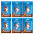 Kit 6 whey protein concentrado sache chocolate c avelã 20g proteina 37g +mu