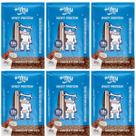 Kit 6 whey protein concentrado sache chocolate c coco 20g proteina 37g +mu
