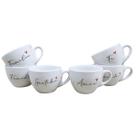Kit 6 Xícara Frases Delicadas Café Chá Cappuccino Porcelana Estampa:conica100ml Kit 6 Xícara Frases Delicadas Café Chá Cappuccino Porcelana Estampa:conica100ml