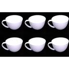 Kit 6 xicaras 180ml chá/café redonda em acrílico Branca