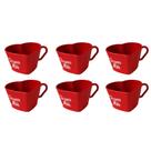 Kit 6 Xícaras Café 100ml Estampadas Te Amo Mãe Vermelho