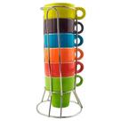Kit 6 Xícaras Café Coloridas 50ml Suporte Cerâmica Empilhável Moderna Cozinha Kit 6 Xícaras Café Coloridas 50ml Suporte Cerâmica Empilhável Moderna Cozinha
