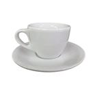 Kit 6 xícaras café Coquinho oval cabo Jundiaí com Pires 70ml Branca Kit 6 xícaras café Coquinho oval cabo Jundiaí com Pires 70ml Branca