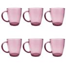 Kit 6 Xicaras Canecas De Chá E Café Vidro Resistente Mães Roxo Liso
