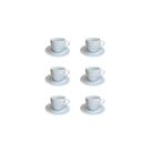 Kit 6 Xícaras Capuccino Porcelana Branca Café Chá 200 Ml - VLBJ INOVAÇÕES