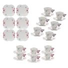 Kit 6 Xicaras Cha 06 xicaras café c/ pires e 6 Prato Sobremesa Porcelana Borboleta Kit 6 Xicaras Cha 06 xicaras café c/ pires e 6 Prato Sobremesa Porcelana Borboleta