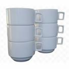 kit 6 xícaras chá café hotel 150 mlporcelana empilháveis forte resistente